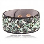 2015 Hot Ssle Fashion women charm wrap Bracelets Slake Leather Bracelets With Crystals Stone Couple Jewelry Size 2.8*21cm