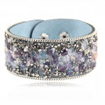 2015 Hot Ssle Fashion women charm wrap Bracelets Slake Leather Bracelets With Crystals Stone Couple Jewelry Size 2.8*21cm