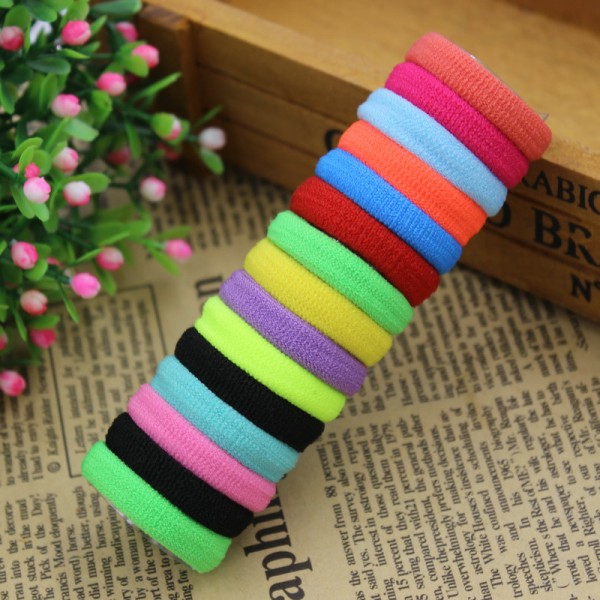 2015 New 50 pcs/lot Rubberbands Hot Candy Cute 15 Colours 2.5CM Child Kids Girls Hair Holders Elastics Tie Gum Hair Accessories