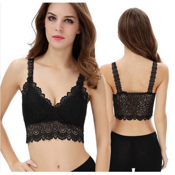 2015 New Fashion Lace Bralette Top Women's Tanks Black and White Bras Vest Fashion Dress for Women