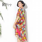 2015 Plus Size Colorful Dresses European Impression Style Fashion Women Hit Color Chiffon Shirt Dress for Lady(R.Melody DS0130)