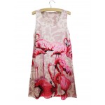 2015 TOP SALE Fashion flamingo 3D print tank dress Summer Women Lady Girl gift Sleeveless Bird pattern Mini Dresses freeshipping