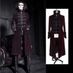 2015 autumn winter woman wool long coat turtleneck goth punk man with thick coat slim dust coat stage costumes