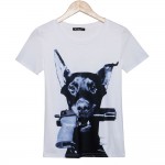 2015 casual fashion t shirt women gun&dog printed t-shirt summer short sleeve plus size rock punk tees woman tops