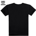 2015 heavy metal skeleton men's t-shirt black cotton hip hop t-shirt casual music t-shirt for men