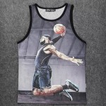 2015 summer new 3d tank top men/women tops tees print Jordan flowers hba Hip Hop bodybuilding regata masculina brand vest