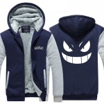 2016  Men Hoodies Pocket Monster Anime Gengar Pokemon Hip Hop Sweatshirts Zipper Fleece Tracksuits USA EU size Plus size