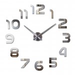 2016  new clock watch wall clocks horloge 3d diy acrylic mirror Stickers Home Decoration Living Room Quartz Needle free shipping