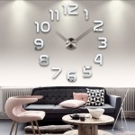2016  new clock watch wall clocks horloge 3d diy acrylic mirror Stickers Home Decoration Living Room Quartz Needle free shipping