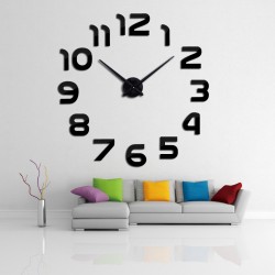 2016  new clock watch wall clocks horloge 3d diy acrylic mirror Stickers Home Decoration Living Room Quartz Needle free shipping