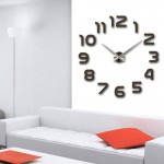 2016  new clock watch wall clocks horloge 3d diy acrylic mirror Stickers Home Decoration Living Room Quartz Needle free shipping