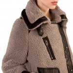 2016  women open stitch suede warm wind overcoat jacket parka wool fashion winter outerwear  abstract  flower print plus size