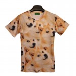 2016 3D Funny T shirts Men Tees Summer Women Emoji Doge T shirt Unisex Funny 3D Shirt Women Men Top Cotton Brand Clothing,JA089