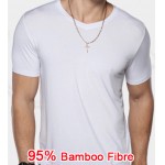 2016 95% Bamboo Fiber T-shirt Summer Breathable Men Underclothes Solid color Loose O Neck Short Sleeve Sports  T shirt Clothes