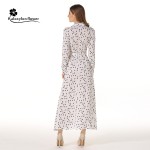 2016 Autumn Fashion Women Vintage Cotton Floral Print Robe Maxi Dresses Slim Shirt Dress Lapel Long Sleeve Party Dress Vestidos