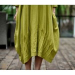 2016 Autumn Linen Robe women Original design cloth hemp color personality omen dress Women Casual flax Mori dresses Plus Size