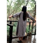 2016 Autumn Linen Robe women Original design cloth hemp color personality omen dress Women Casual flax Mori dresses Plus Size