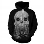 2016 Autumn Style 3D Printed Sweatshirts Astronaut Skull Design Long Black Hoodies Casual Sweatshirt Men 2016 Brand Tracksuits