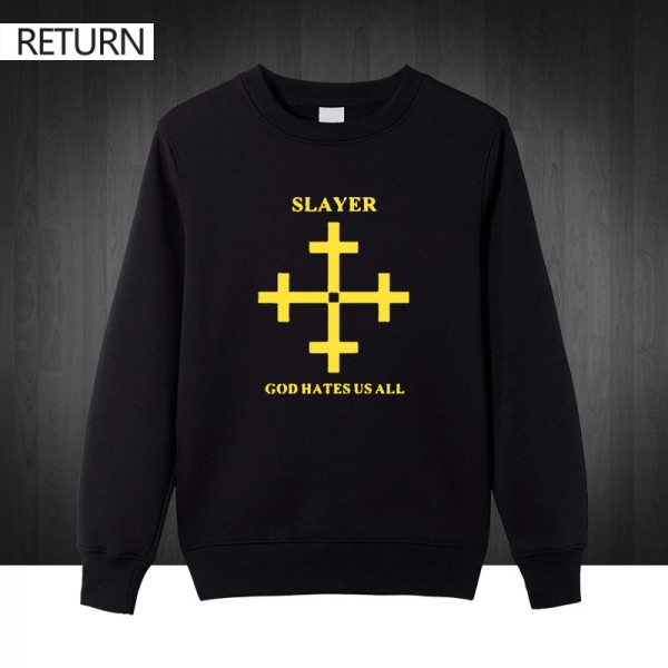 2016 Autumn Winter Fashion Slayer God Hates Us All Men Hoodies Pullover Metal Rock Band Long Sleeve Cotton Sweatshirt Men