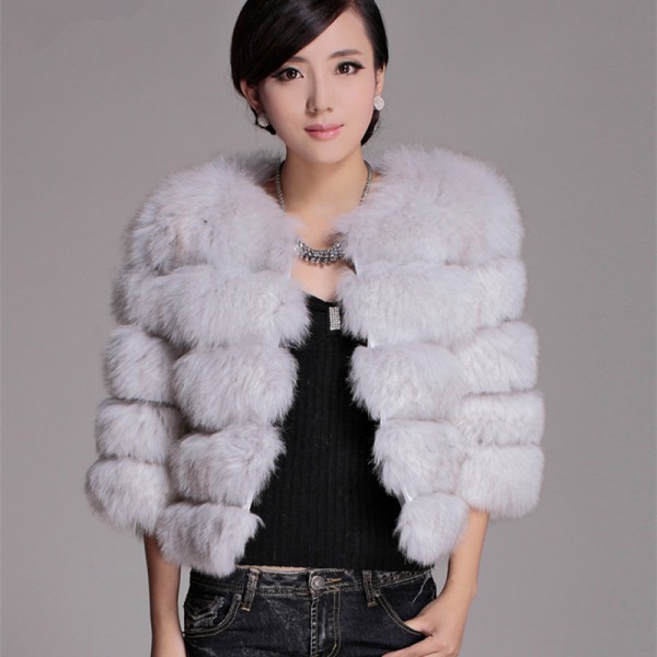 2016 Autumn Winter Women's Genuine Real Natural Fox Fur Jacket Lady Warm Short Outerwear Coats VF0218