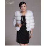 2016 Autumn Winter Women's Genuine Real Natural Fox Fur Jacket Lady Warm Short Outerwear Coats VF0218