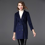 2016 Autumn Winter Women's Jackets and Coat double Button Medium Long Thicken Female Elegant Warm Woolen windbreak Coat 65215