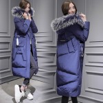 2016 Autumn and Winter New Ladies Fashion Thick Down Korean Cocoon-type Long Hair Thicker Collar Down