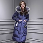 2016 Autumn and Winter New Ladies Fashion Thick Down Korean Cocoon-type Long Hair Thicker Collar Down