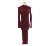 2016 Autumn/Winter Women Clothes  Elegant Turtlenecked Coarse Needle Knitting  Stretch Long Sheath Women Casual Dress