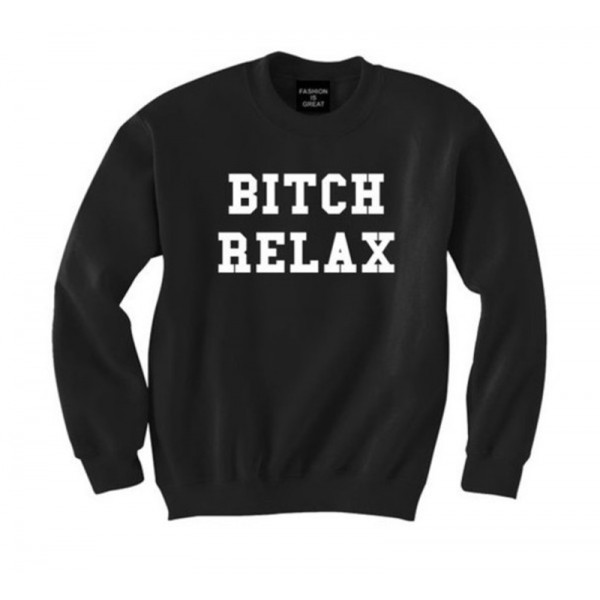 2016 BITCH RELAX Funny Letters Hoodies Pullovers Men Women Casual Couple Matching Sweatshirts Femme Young Boys Street Tracksuit