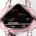 2016 Bolsa Feminina Pink Bucket  Bag Tassel Leather Bags Handbags Women Famous Brands Tote Bags Simple Shoulder Messenger Bolsas