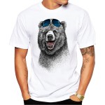 2016 Cheapest Fashion Laughing Bear Men T-shirt Short sleeve men The Happiest Bear Retro Printed T Shirts Casual Funny Tops