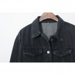 2016 Fashion Black Vintage BF Denim Jacket Jeans Autunm Women Basic Coats Short Jean Plus Size Outerwear C3016