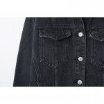 2016 Fashion Black Vintage BF Denim Jacket Jeans Autunm Women Basic Coats Short Jean Plus Size Outerwear C3016