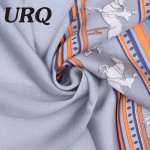2016 Fashion Grey Ladies Scarves High Quality Silk Scarf Luxury Brand Designer Bandana Accessories Print Spring scarf shawl 
