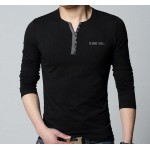 2016 Fashion Mens Slim Fit Long Sleeve T-Shirts Stylish Luxury Men V Neck Cotton T Shirt Tops Tee