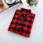 2016 Fashion Plaid Shirt Female College style women's Blouses Long Sleeve Flannel Shirt Plus Size Cotton Blusas Office tops