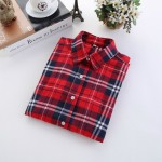 2016 Fashion Plaid Shirt Female College style women's Blouses Long Sleeve Flannel Shirt Plus Size Cotton Blusas Office tops