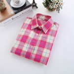 2016 Fashion Plaid Shirt Female College style women's Blouses Long Sleeve Flannel Shirt Plus Size Cotton Blusas Office tops