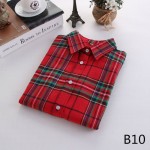 2016 Fashion Plaid Shirt Female College style women's Blouses Long Sleeve Flannel Shirt Plus Size Cotton Blusas Office tops