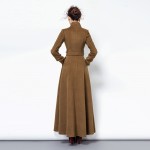 2016 Fashion Solid Color Wool Coat Long Wool Jacket Women'S Vintage Mandarin collar Slim Overcoat Women Winter Coat Plus Size
