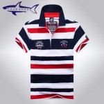 2016 High Quality Tops&Tees Men's Tace Shark Polo Shirts fashion Style Summer Striped Shark brand short sleeve polos shirts  903