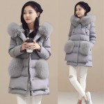 2016 High Quality Winter Long Down Jacket Women Real Fox Fur Hooded Coat Duck Down Parkas Jackets Plus Size 5XL