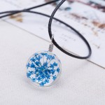 2016 Hot Fashion Crystal glass Ball Clover Necklace Long Strip Leather Chain Pendant Necklaces Women Lucky Wish Locket Jewelry