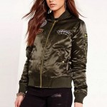 2016 Hot Sale Autumn Winter Ladies Flight Bomber Jackets Women Casual Short Thick Coat Ourterwear Army Green Embroidered Patch