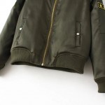2016 Hot Sale Autumn Winter Ladies Flight Bomber Jackets Women Casual Short Thick Coat Ourterwear Army Green Embroidered Patch