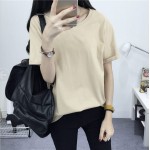 2016 Korea style of the new female -shirt summer render unlined upper garment big yards of pure color round collar coat