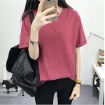 2016 Korea style of the new female -shirt summer render unlined upper garment big yards of pure color round collar coat