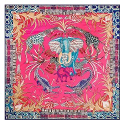 2016 Luxury Brand 100% Twill Silk Scarf Multicolor Horse Square Scarf Paris Design Print Kerchief Woman Neck Shawl Wraps Echarpe