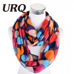 2016 Luxury Fashion Infinity Scarfs Winter Warm Polka Dot Woman Tube scarf Scarves Loop Scarf V8A9567